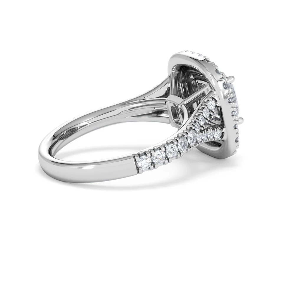 Anastasia Lab Diamond Halo Engagement Ring 18K White Gold 2.15ct F/VS1