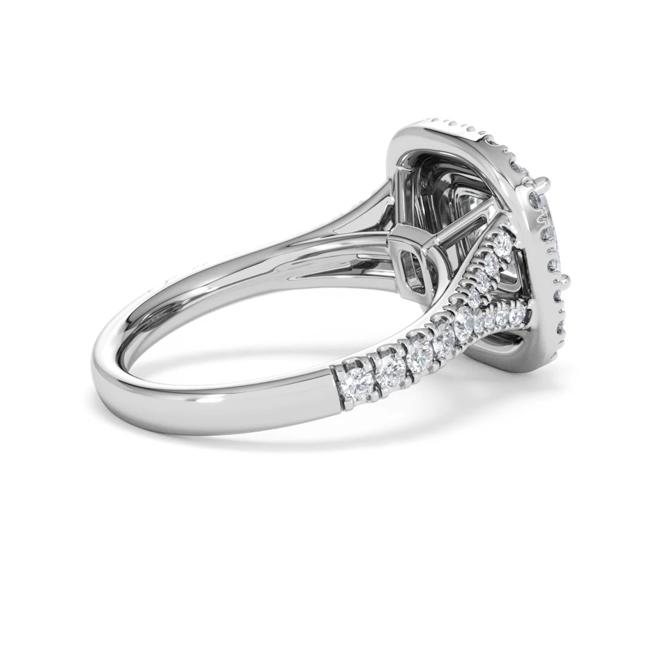 Anastasia Lab Diamond Halo Engagement Ring in Platinum 2.15ct F/VS1