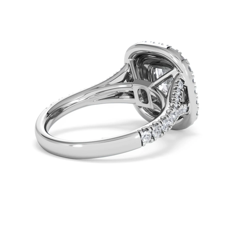 Anastasia Lab Diamond Halo Engagement Ring 18K White Gold 2.15ct F/VS1