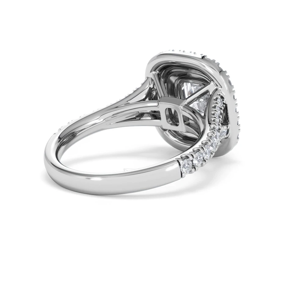 Anastasia Lab Diamond Halo Engagement Ring 18K White Gold 2.15ct F/VS1