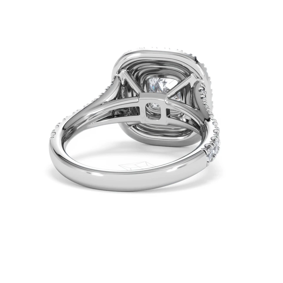 Anastasia Lab Diamond Halo Engagement Ring 18K White Gold 2.15ct F/VS1