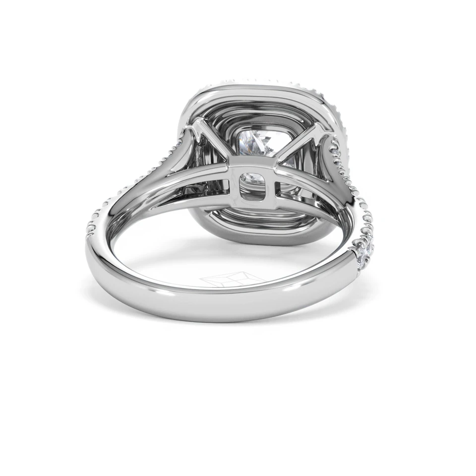 Anastasia Lab Diamond Halo Engagement Ring 18K White Gold 2.15ct F/VS1