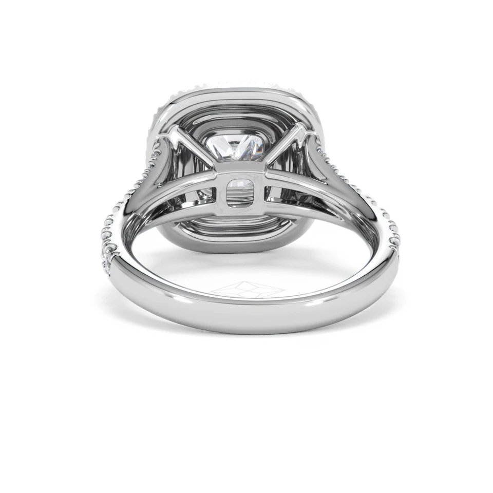 Anastasia Lab Diamond Halo Engagement Ring 18K White Gold 2.15ct F/VS1