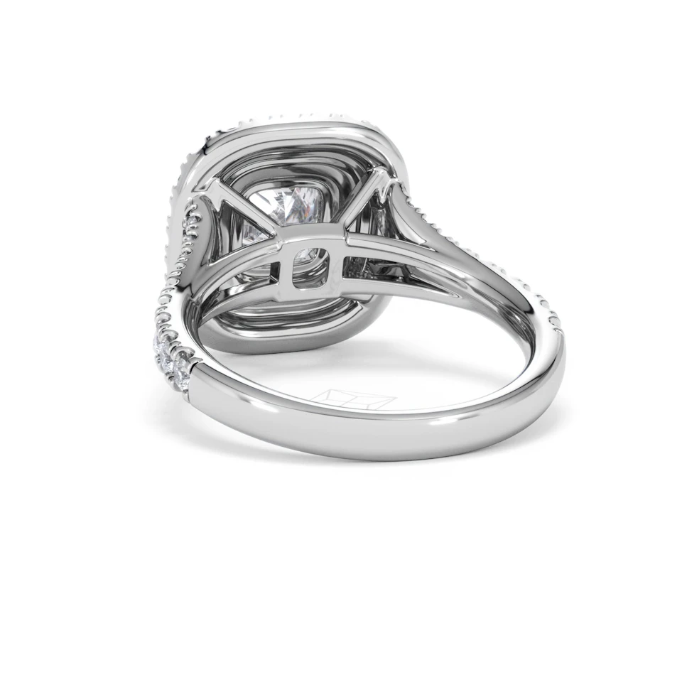 Anastasia Lab Diamond Halo Engagement Ring 18K White Gold 2.15ct F/VS1