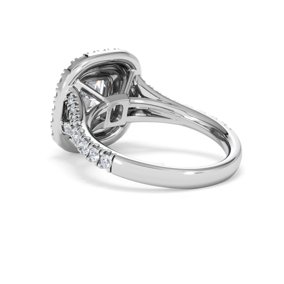 Anastasia Lab Diamond Halo Engagement Ring 18K White Gold 2.15ct F/VS1