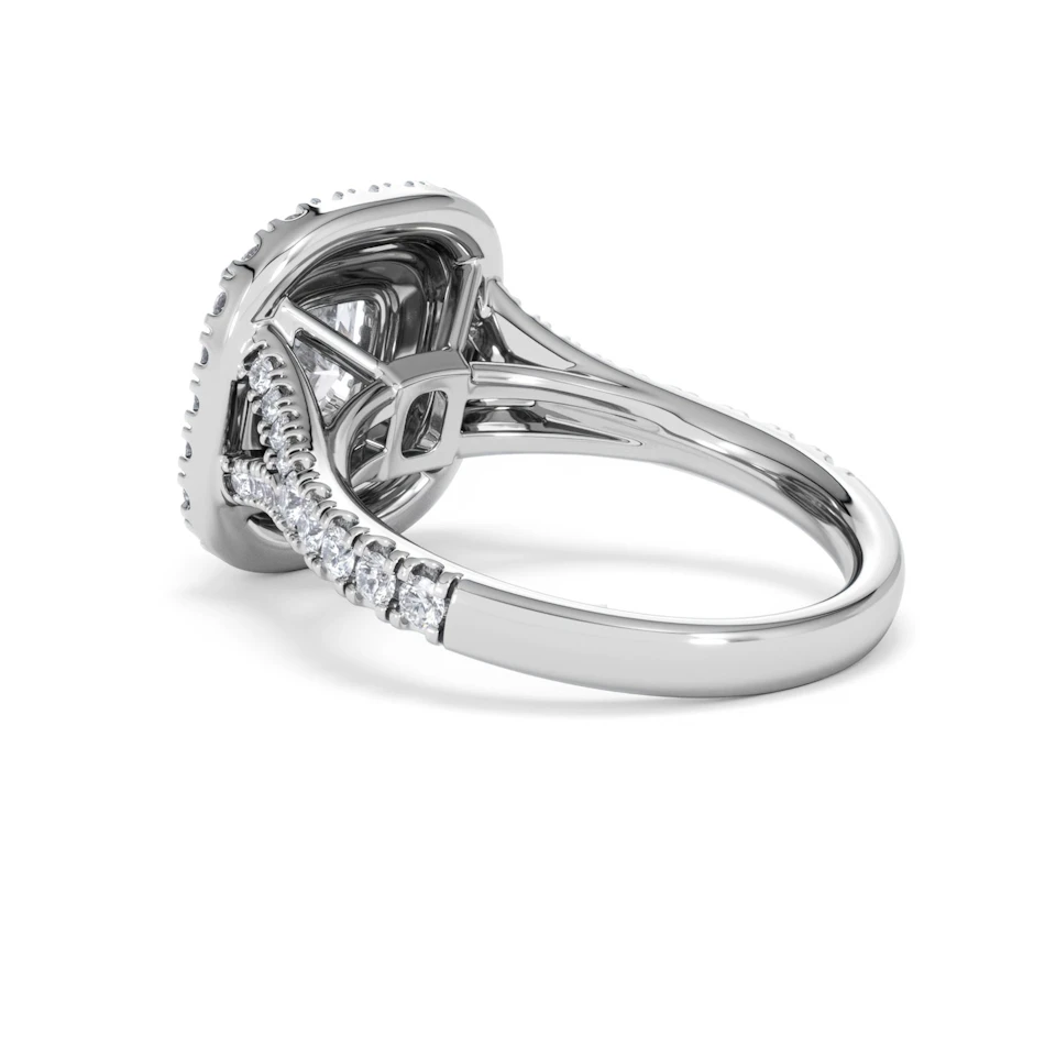 Anastasia Lab Diamond Halo Engagement Ring 18K White Gold 2.15ct F/VS1