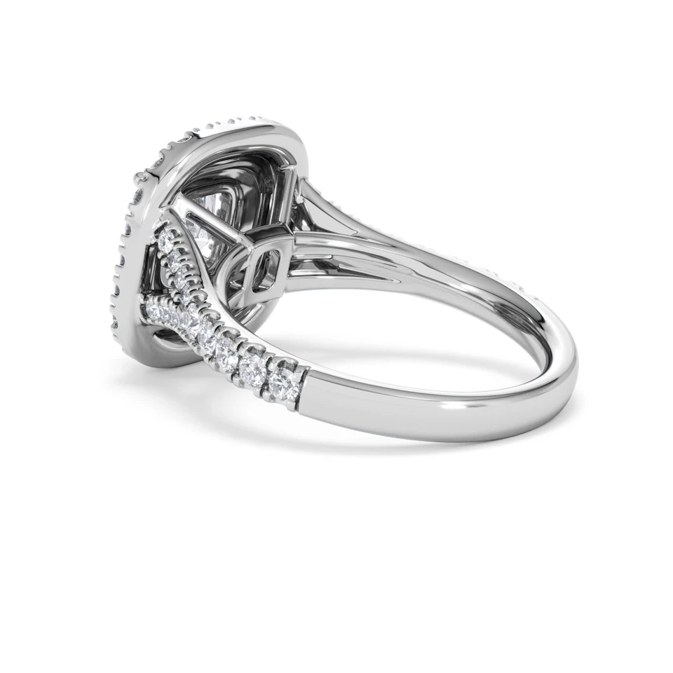 Anastasia Lab Diamond Halo Engagement Ring 18K White Gold 2.15ct F/VS1
