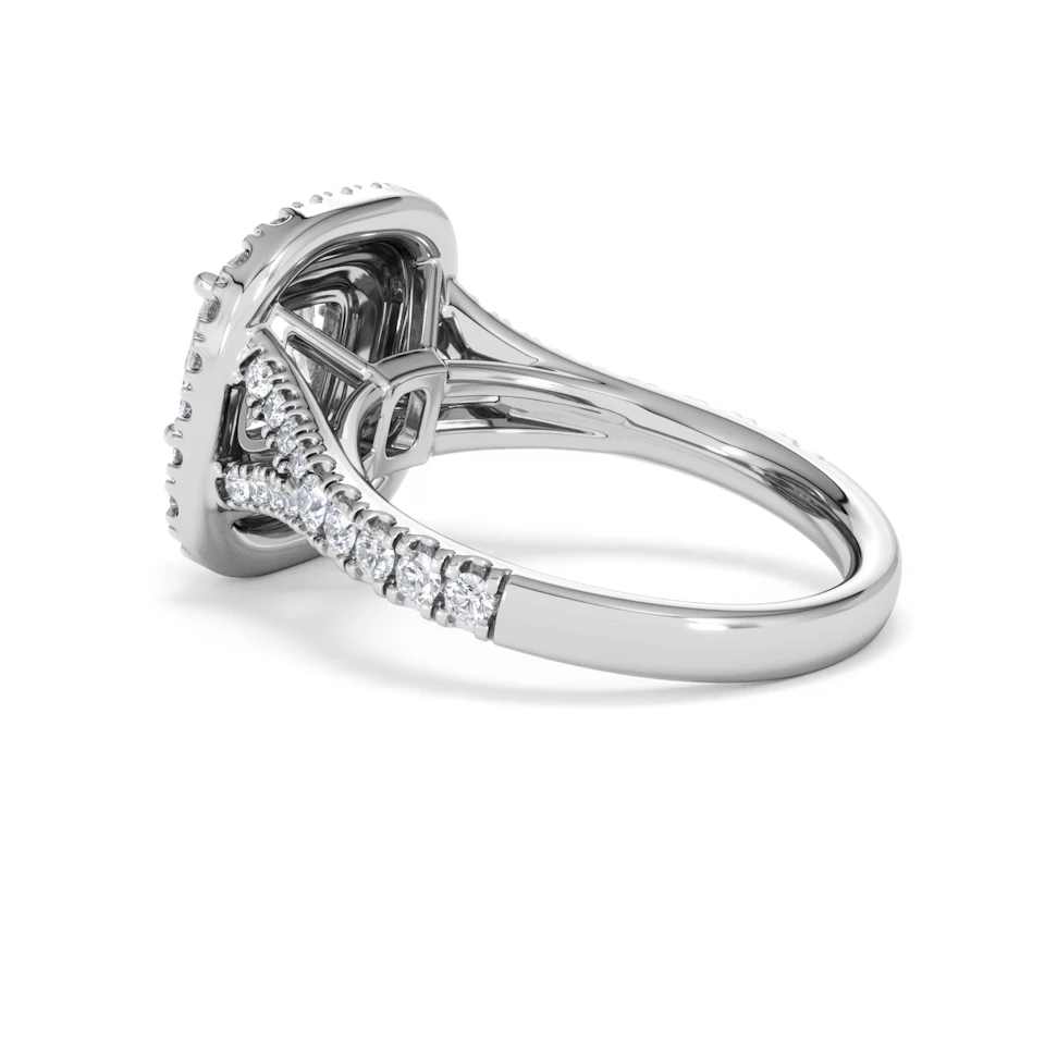 Anastasia Lab Diamond Halo Engagement Ring 18K White Gold 2.15ct F/VS1