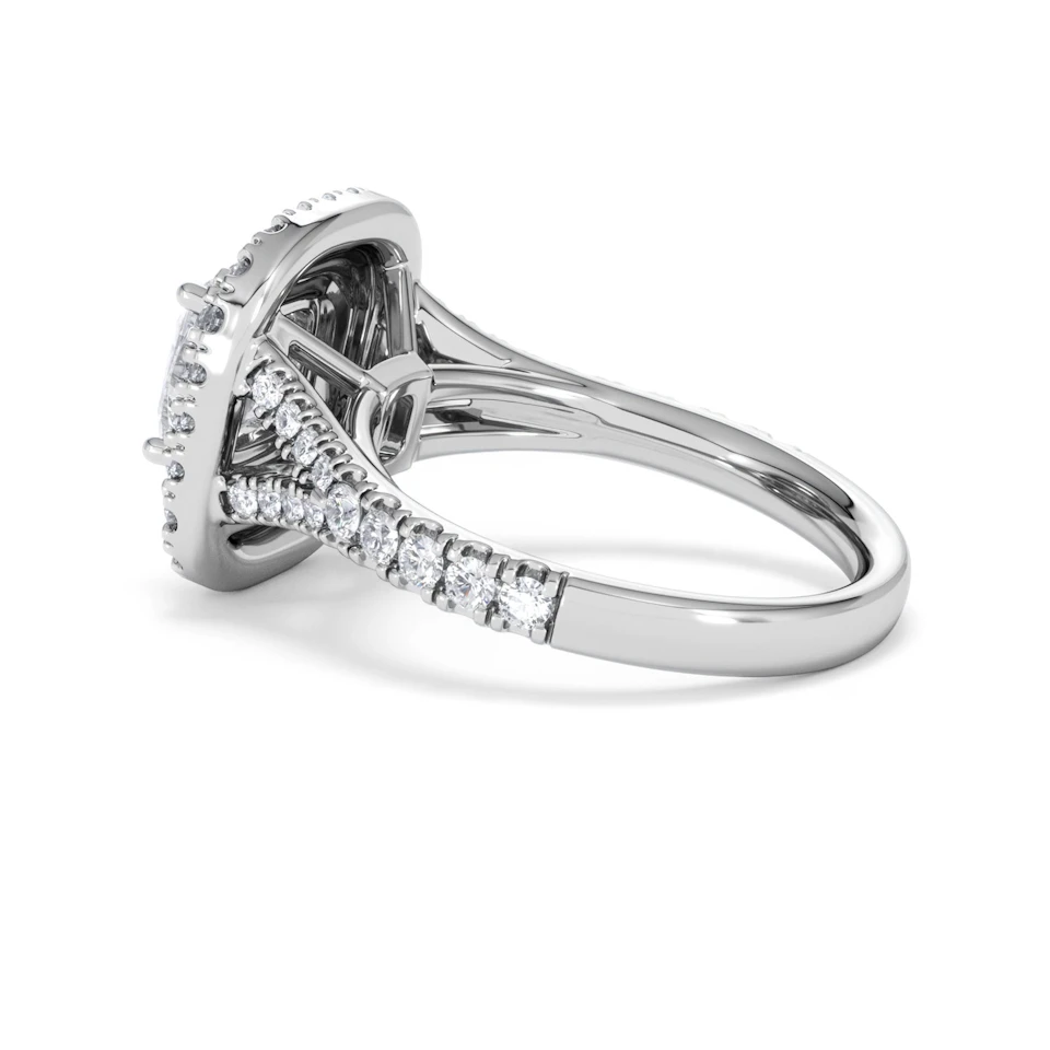 Anastasia Lab Diamond Halo Engagement Ring 18K White Gold 2.15ct F/VS1