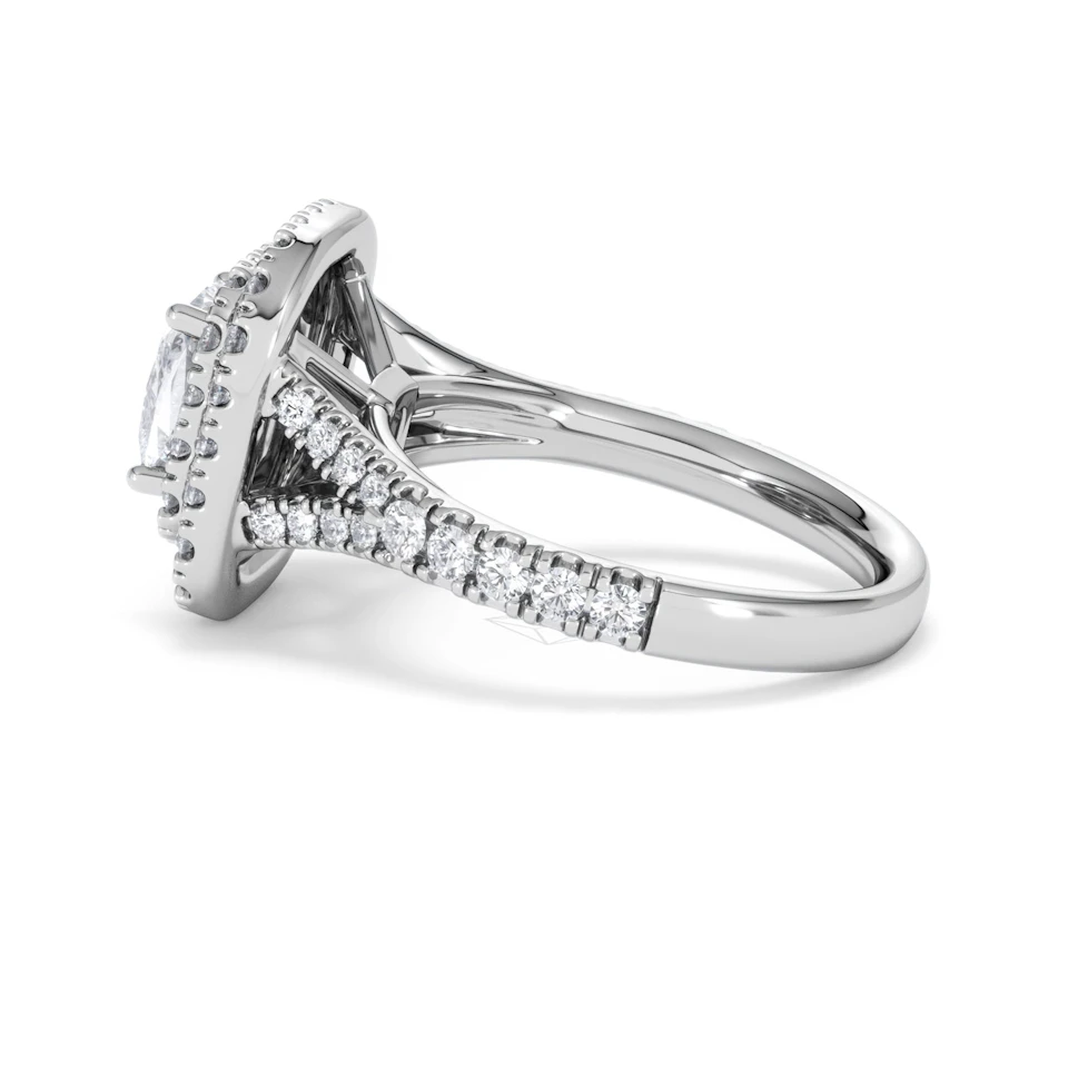 Anastasia Lab Diamond Halo Engagement Ring in Platinum 2.15ct F/VS1