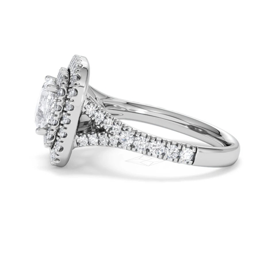 Anastasia Lab Diamond Halo Engagement Ring in Platinum 2.15ct F/VS1