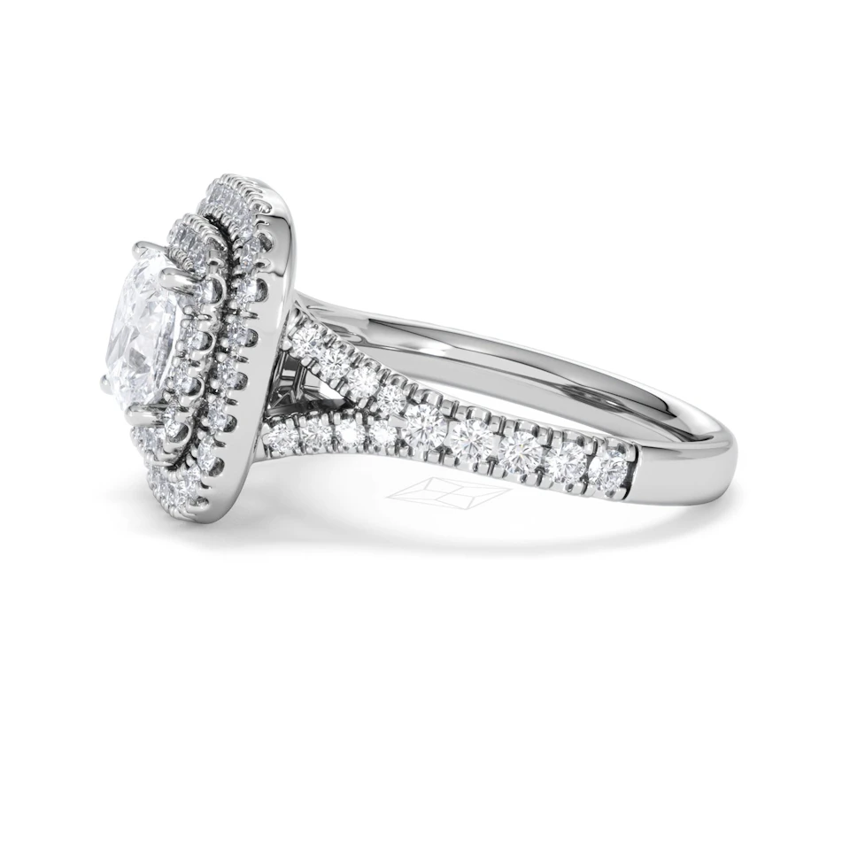 Anastasia Lab Diamond Halo Engagement Ring 18K White Gold 2.15ct F/VS1