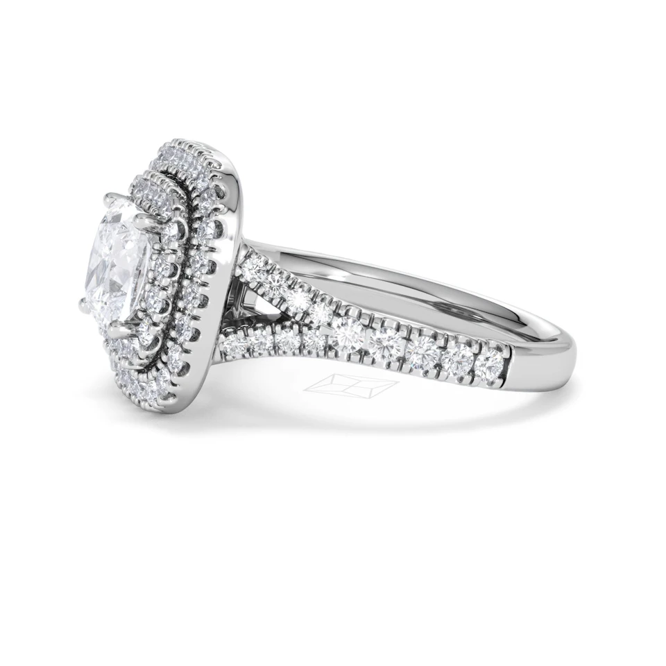 Anastasia Lab Diamond Halo Engagement Ring in Platinum 2.15ct F/VS1