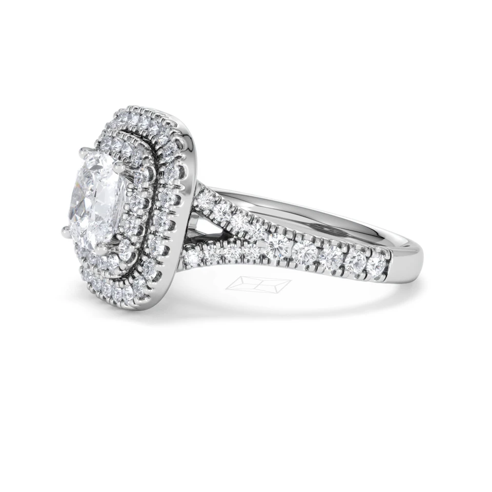 Anastasia Lab Diamond Halo Engagement Ring in Platinum 2.15ct F/VS1