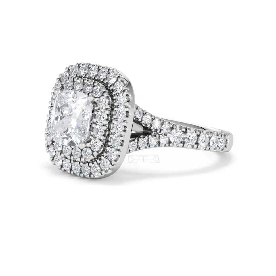 Anastasia Lab Diamond Halo Engagement Ring in Platinum 2.15ct F/VS1