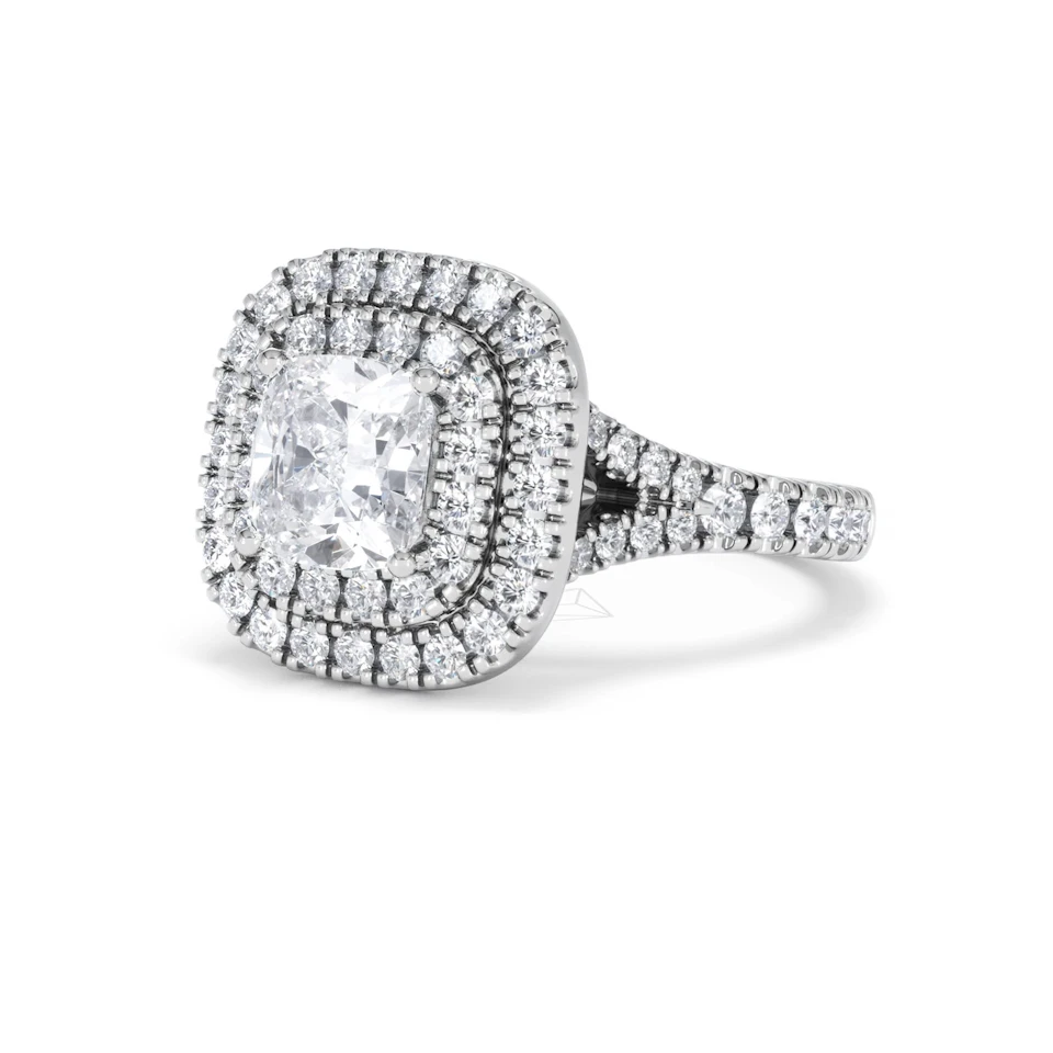 Anastasia Lab Diamond Halo Engagement Ring in Platinum 2.15ct F/VS1