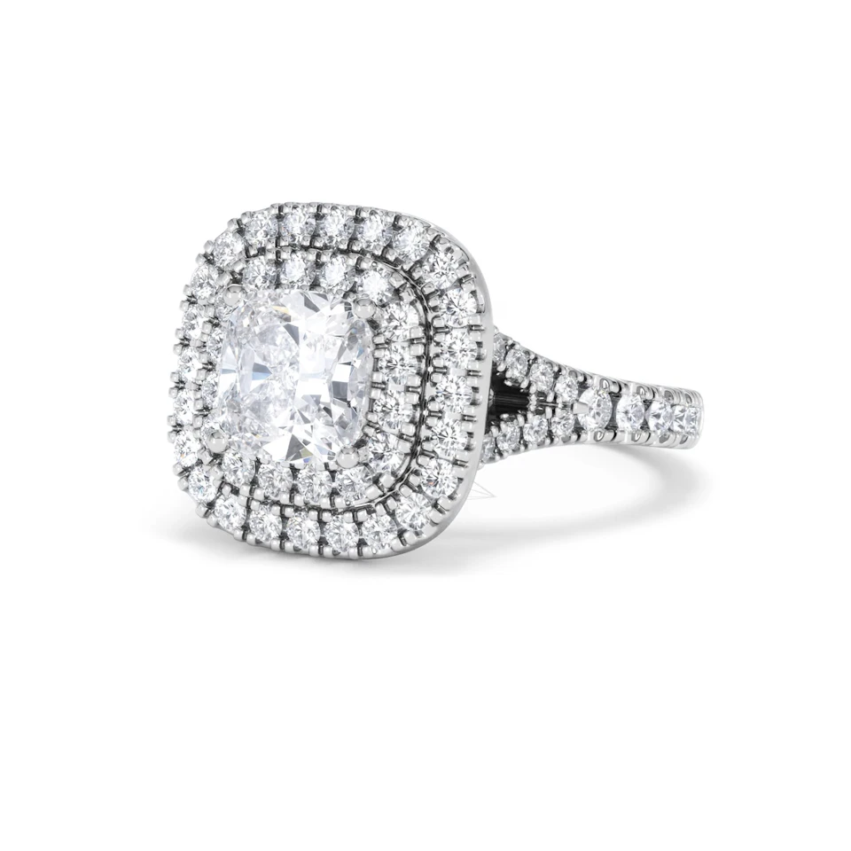 Anastasia Lab Diamond Halo Engagement Ring in Platinum 2.15ct F/VS1
