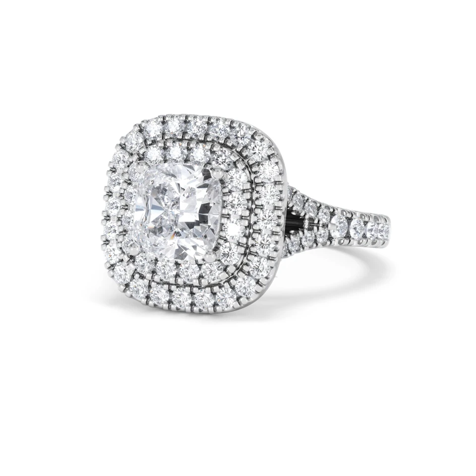 Anastasia Lab Diamond Halo Engagement Ring in Platinum 2.15ct F/VS1