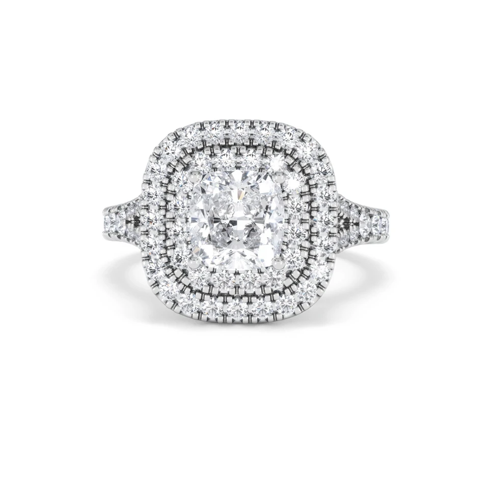 Anastasia Lab Diamond Halo Engagement Ring in Platinum 2.15ct F/VS1