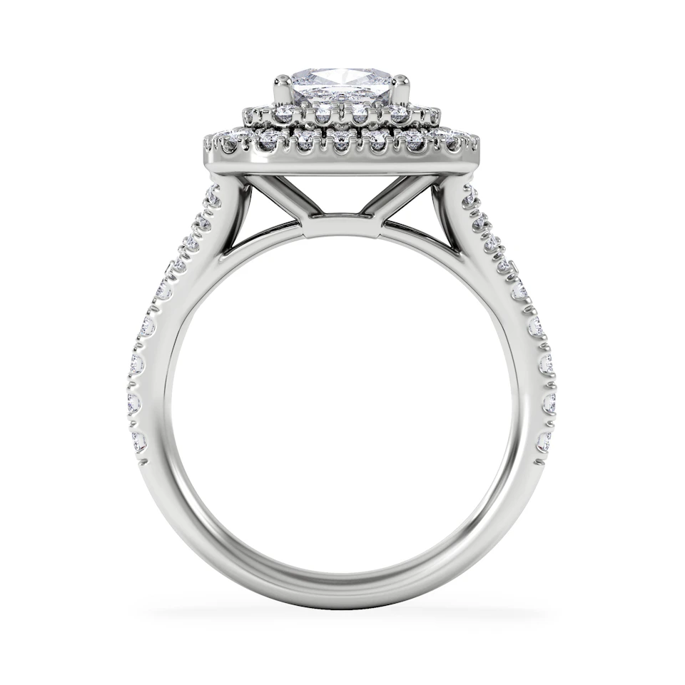Anastasia Lab Diamond Halo Engagement Ring 18K White Gold 2.15ct F/VS1
