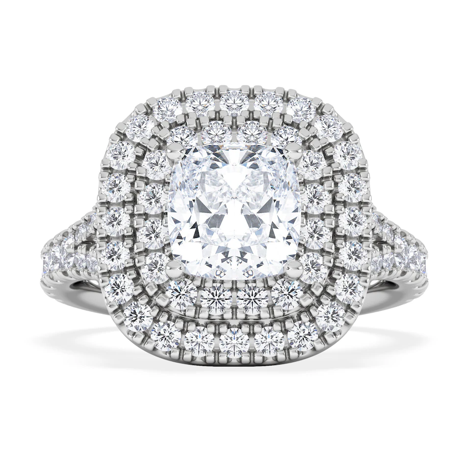 Anastasia Lab Diamond Halo Engagement Ring in Platinum 2.15ct F/VS1