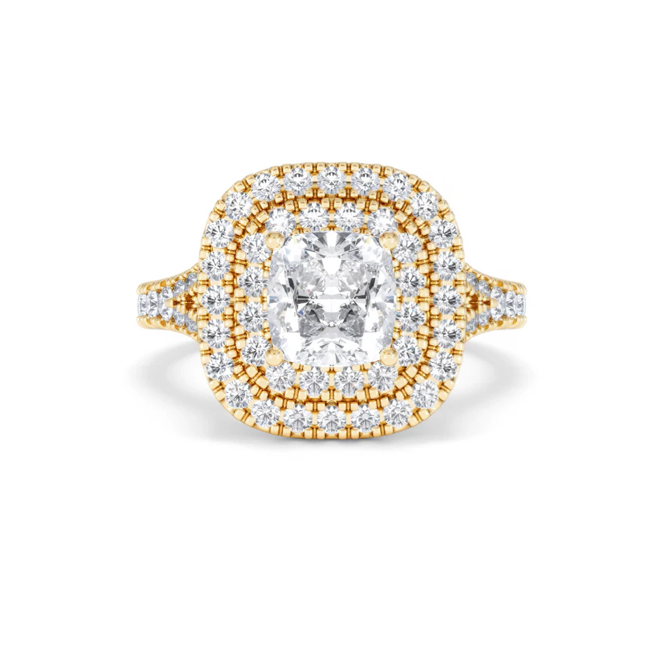 Anastasia Lab Diamond Halo Engagement Ring in 18K Gold 2.15ct F/VS1