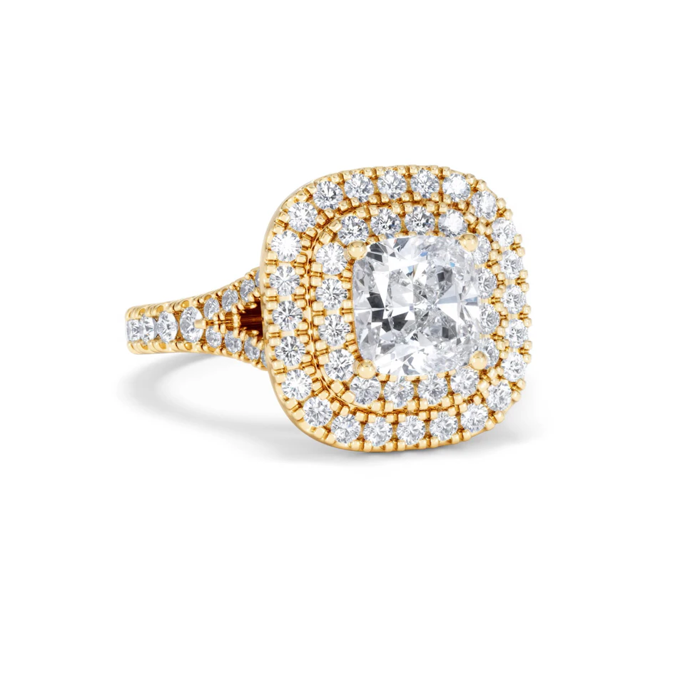 Anastasia Lab Diamond Halo Engagement Ring in 18K Gold 2.15ct F/VS1
