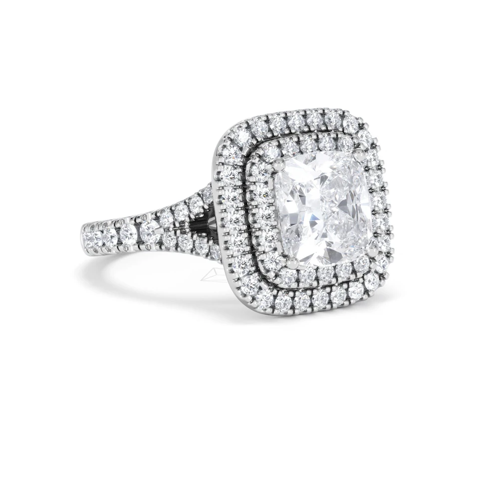 Anastasia Lab Diamond Halo Engagement Ring in Platinum 2.70ct F/VS1