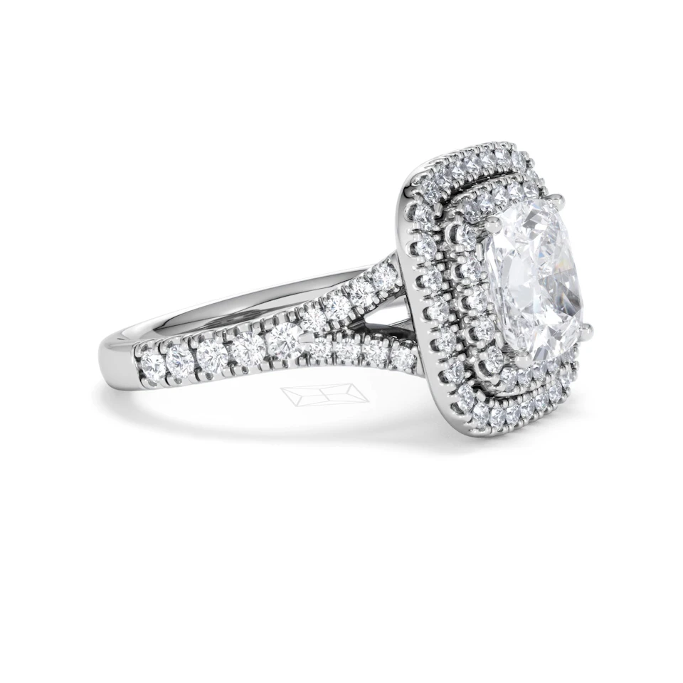 Anastasia Lab Diamond Halo Engagement Ring 18K White Gold 2.70ct F/VS1