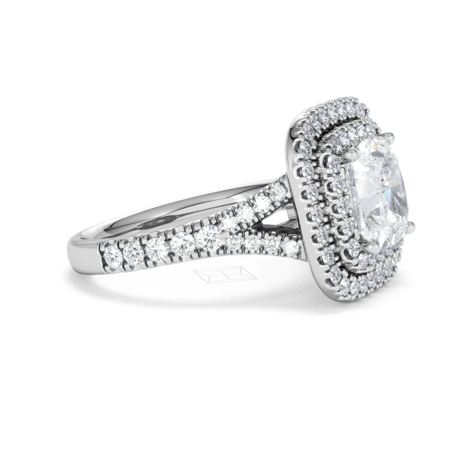 Anastasia Lab Diamond Halo Engagement Ring 18K White Gold 2.70ct F/VS1