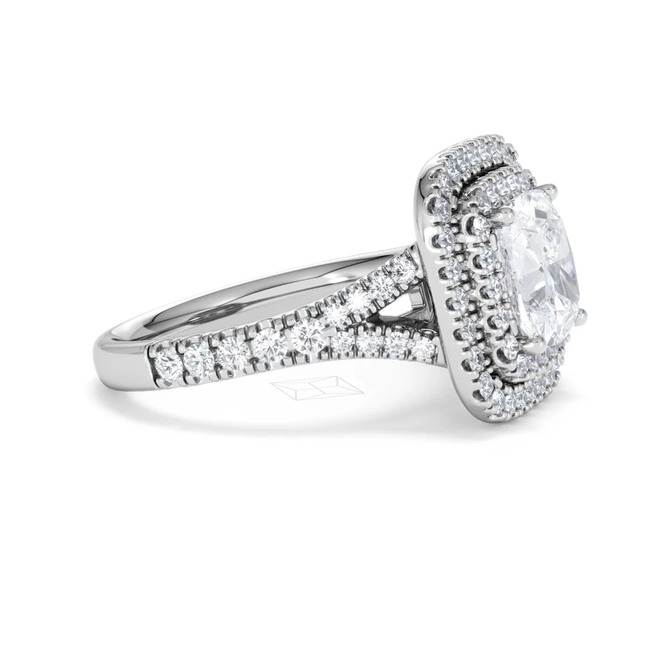 Anastasia Lab Diamond Halo Engagement Ring in Platinum 2.70ct F/VS1