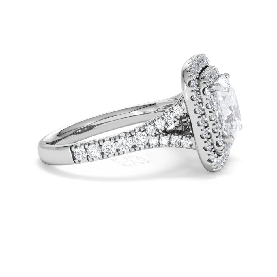 Anastasia Lab Diamond Halo Engagement Ring 18K White Gold 2.70ct F/VS1