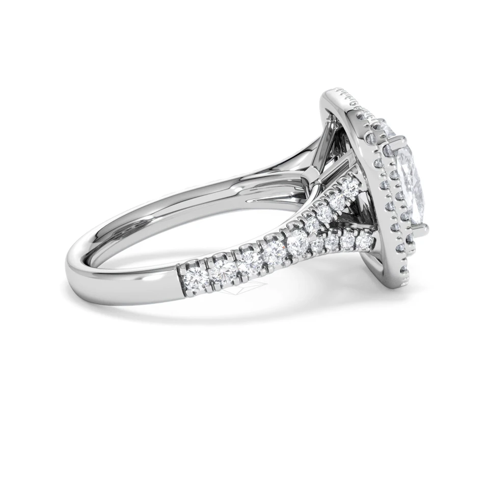 Anastasia Lab Diamond Halo Engagement Ring in Platinum 2.70ct F/VS1