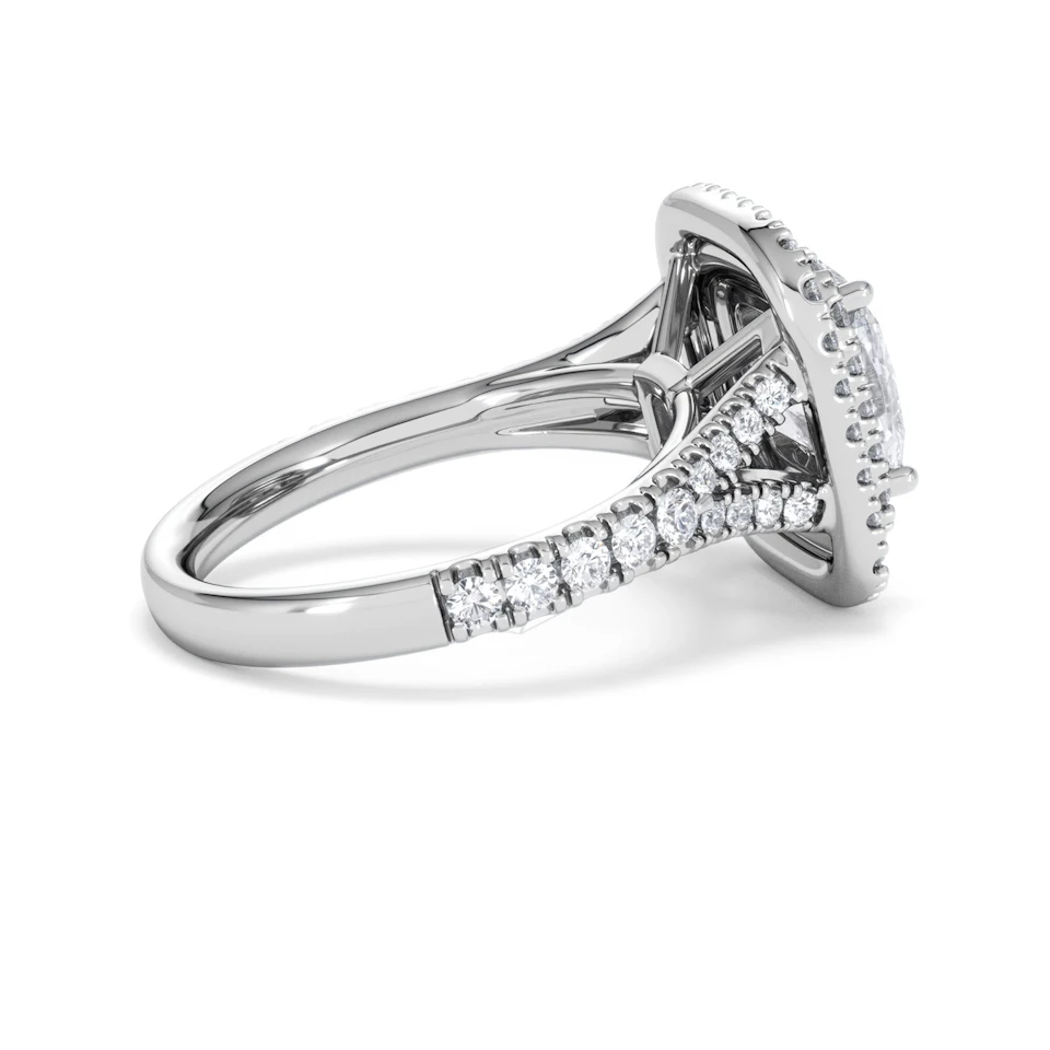 Anastasia Lab Diamond Halo Engagement Ring 18K White Gold 2.70ct F/VS1