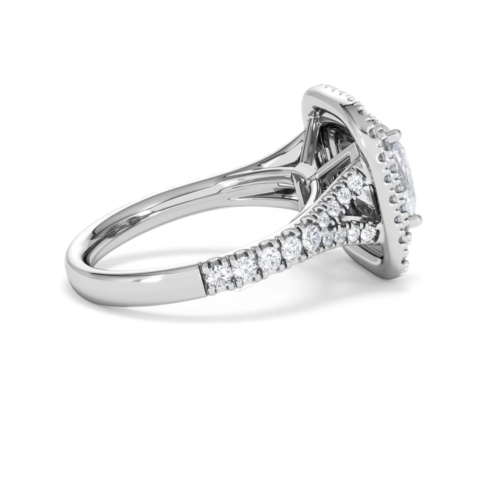 Anastasia Lab Diamond Halo Engagement Ring in Platinum 2.70ct F/VS1