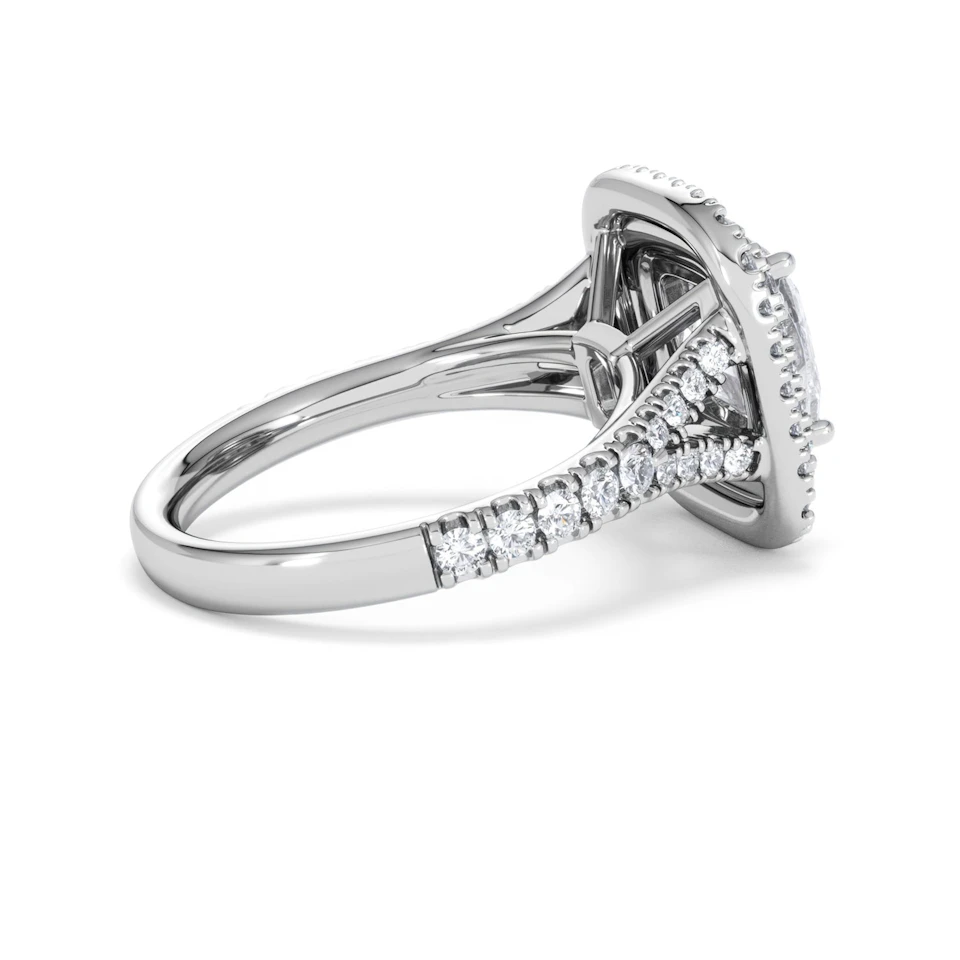 Anastasia Lab Diamond Halo Engagement Ring in Platinum 2.70ct F/VS1