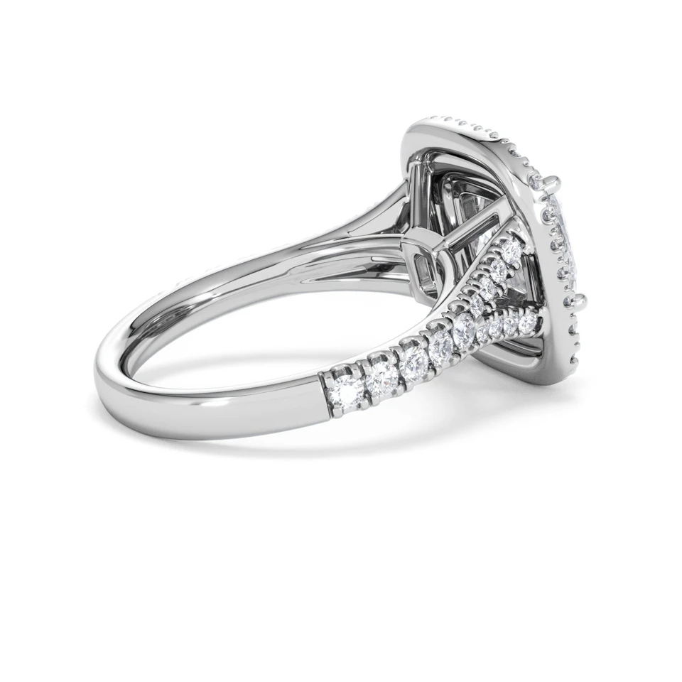 Anastasia Lab Diamond Halo Engagement Ring 18K White Gold 2.70ct F/VS1