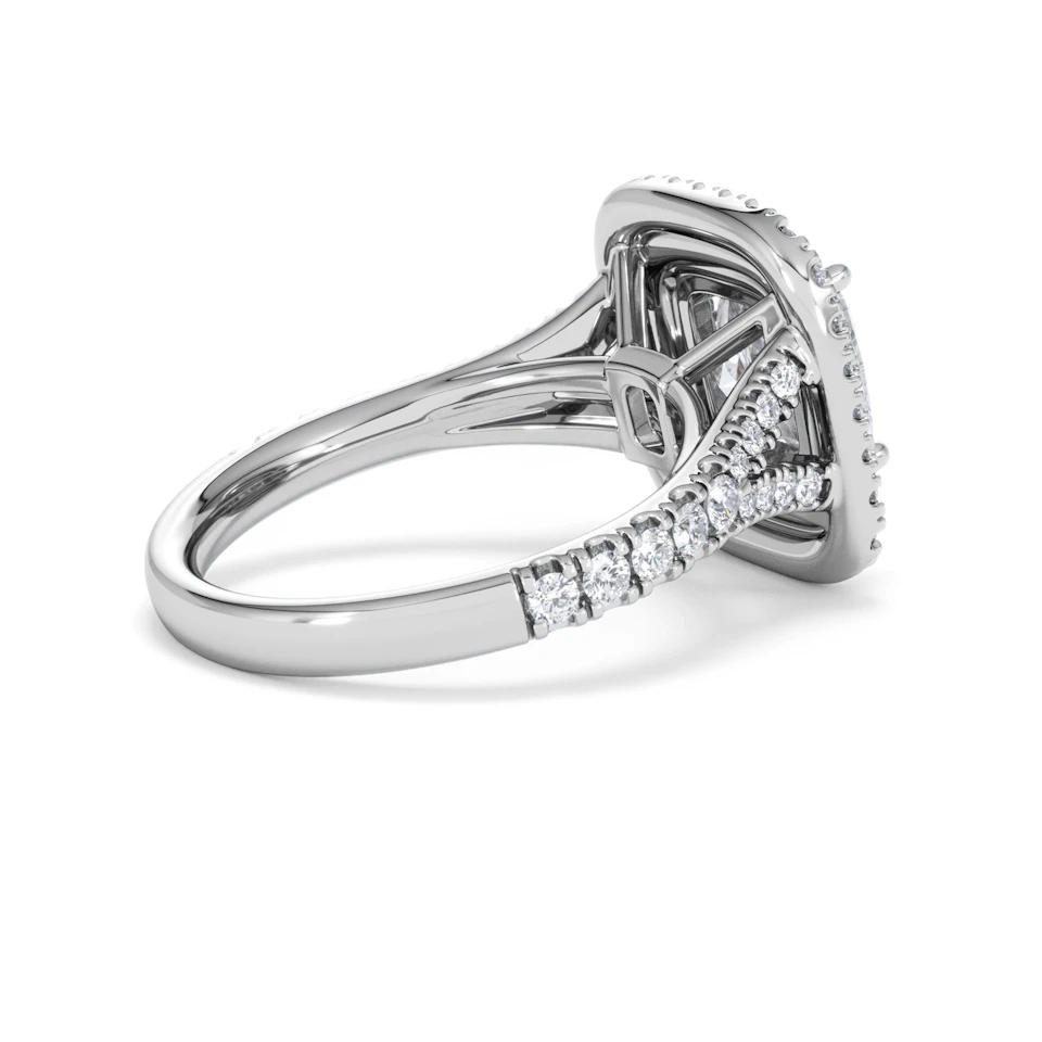 Anastasia Lab Diamond Halo Engagement Ring in Platinum 2.70ct F/VS1
