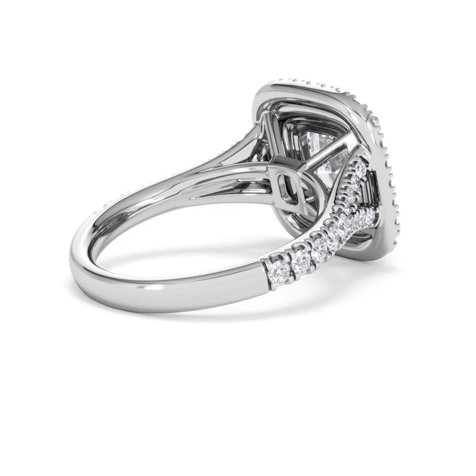 Anastasia Lab Diamond Halo Engagement Ring in Platinum 2.70ct F/VS1