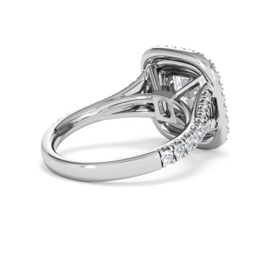 Anastasia Lab Diamond Halo Engagement Ring 18K White Gold 2.70ct F/VS1
