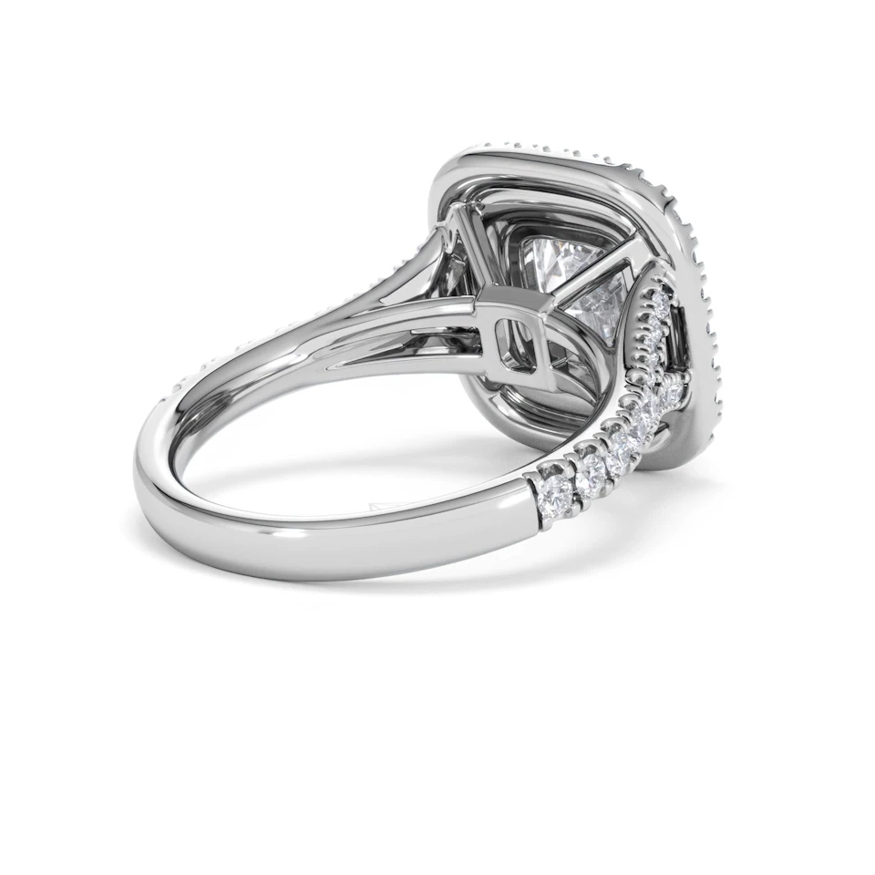 Anastasia Lab Diamond Halo Engagement Ring in Platinum 2.70ct F/VS1