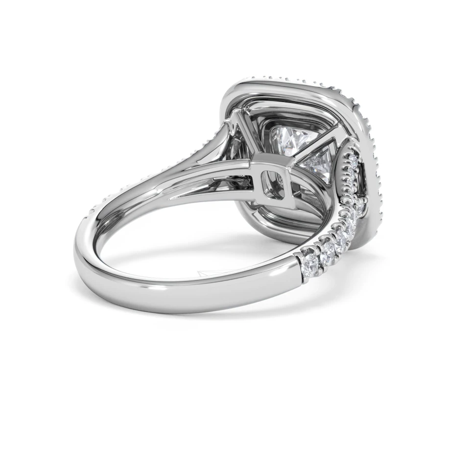 Anastasia Lab Diamond Halo Engagement Ring 18K White Gold 2.70ct F/VS1