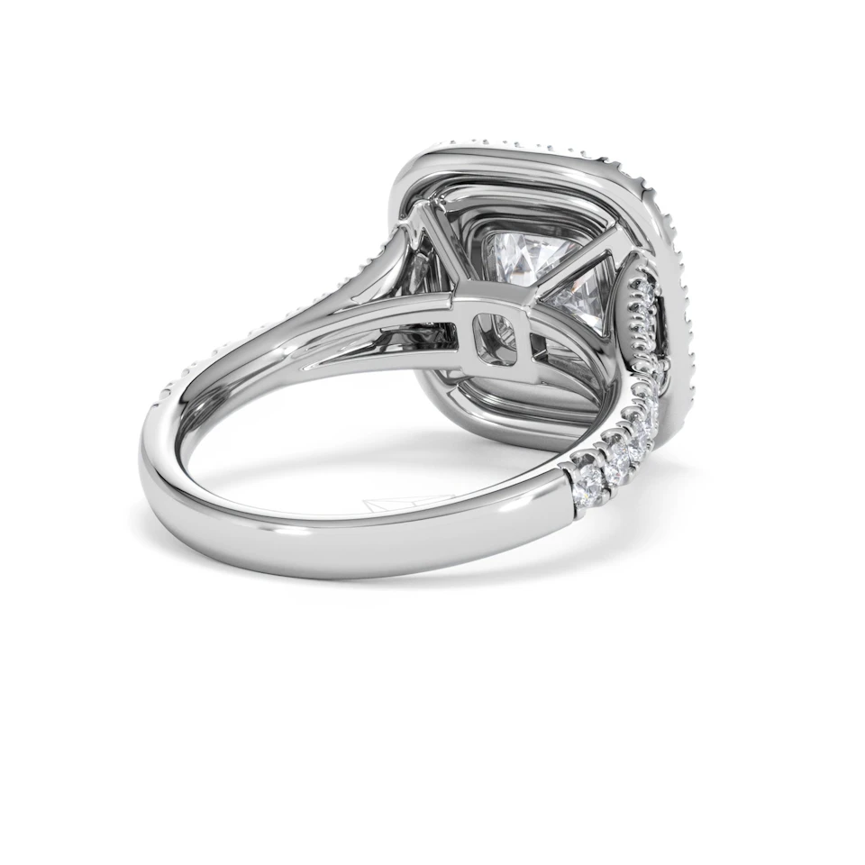 Anastasia Lab Diamond Halo Engagement Ring in Platinum 2.70ct F/VS1