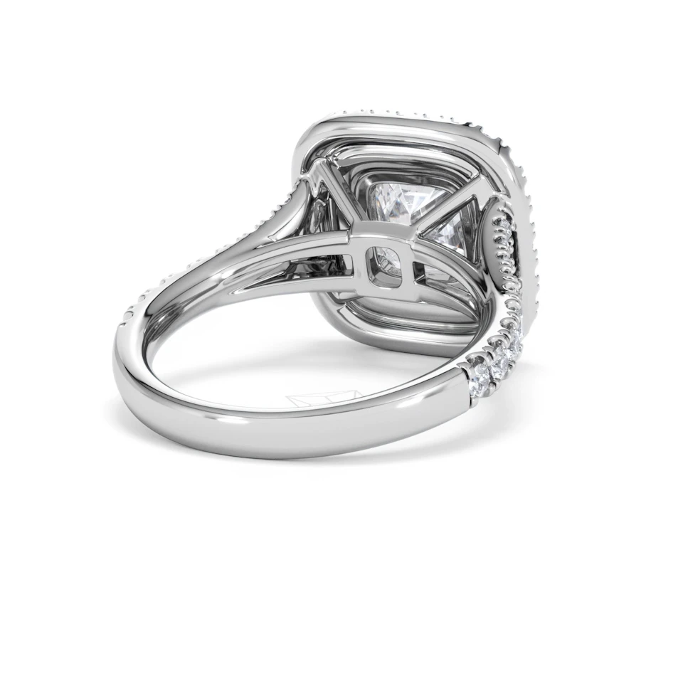Anastasia Lab Diamond Halo Engagement Ring 18K White Gold 2.70ct F/VS1