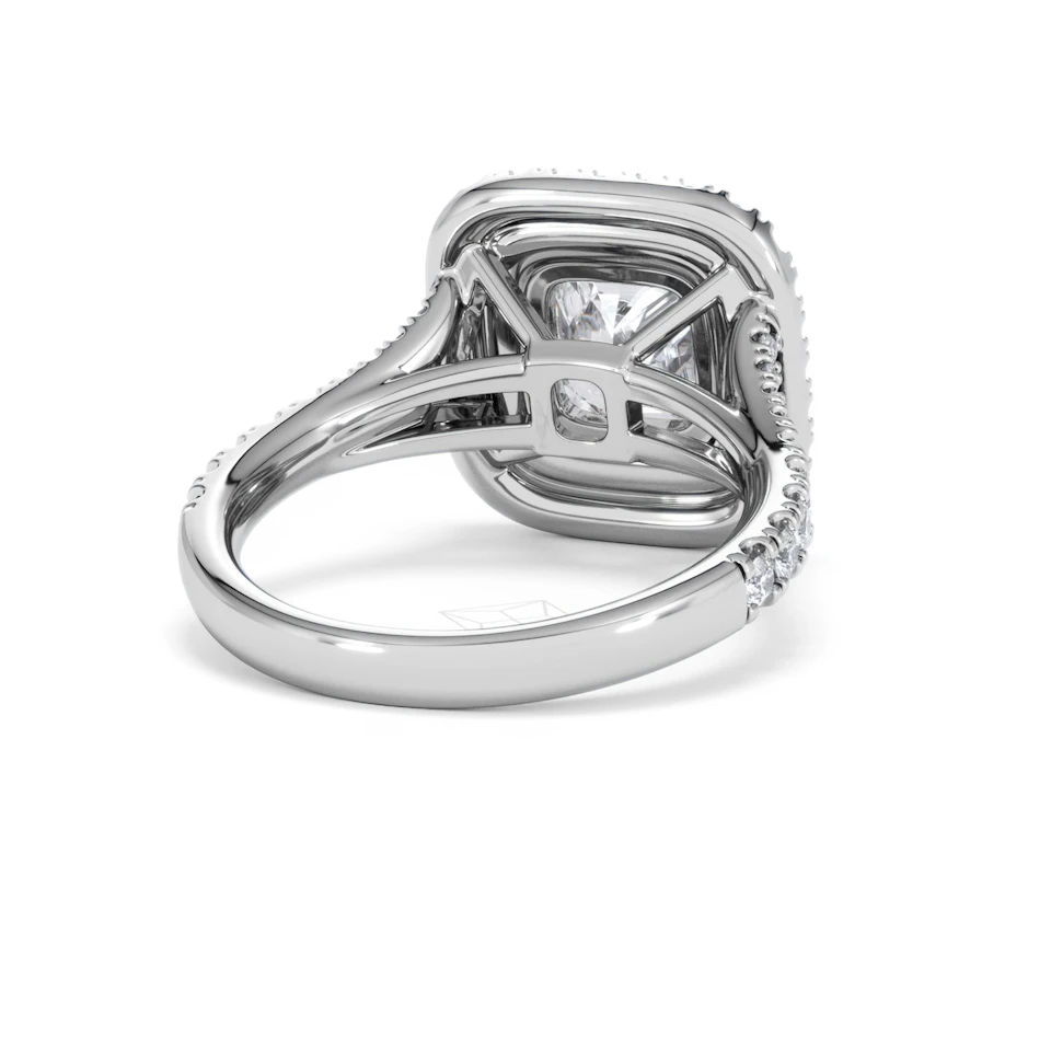 Anastasia Lab Diamond Halo Engagement Ring in Platinum 2.70ct F/VS1