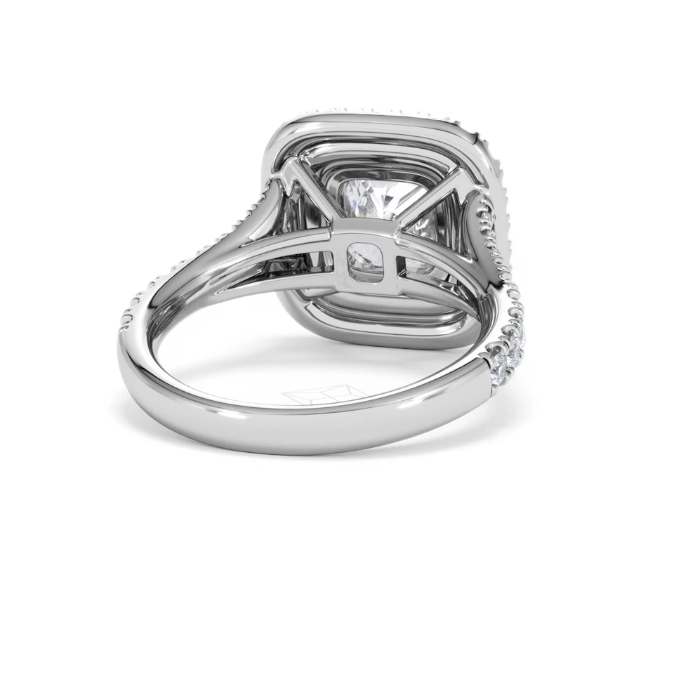 Anastasia Lab Diamond Halo Engagement Ring 18K White Gold 2.70ct F/VS1