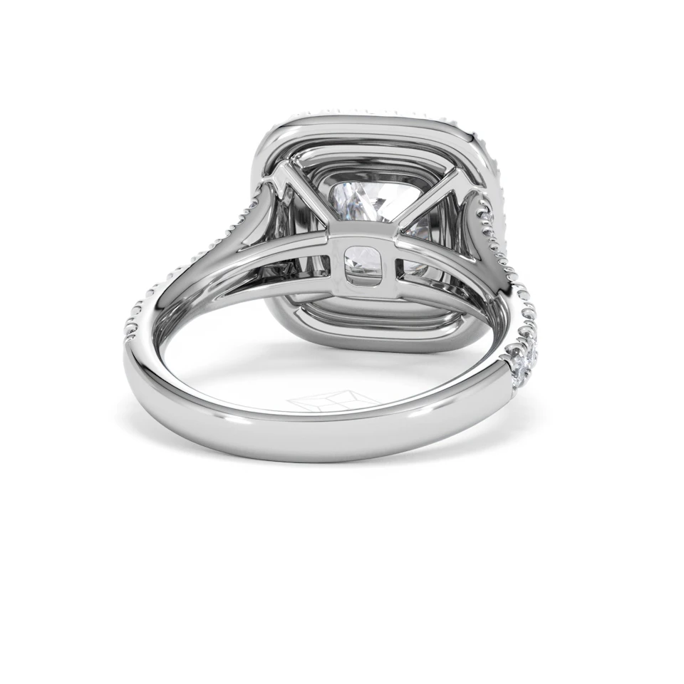 Anastasia Lab Diamond Halo Engagement Ring 18K White Gold 2.70ct F/VS1