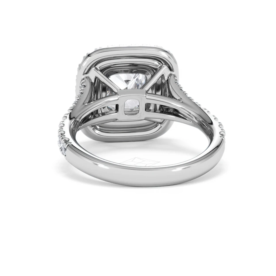 Anastasia Lab Diamond Halo Engagement Ring 18K White Gold 2.70ct F/VS1
