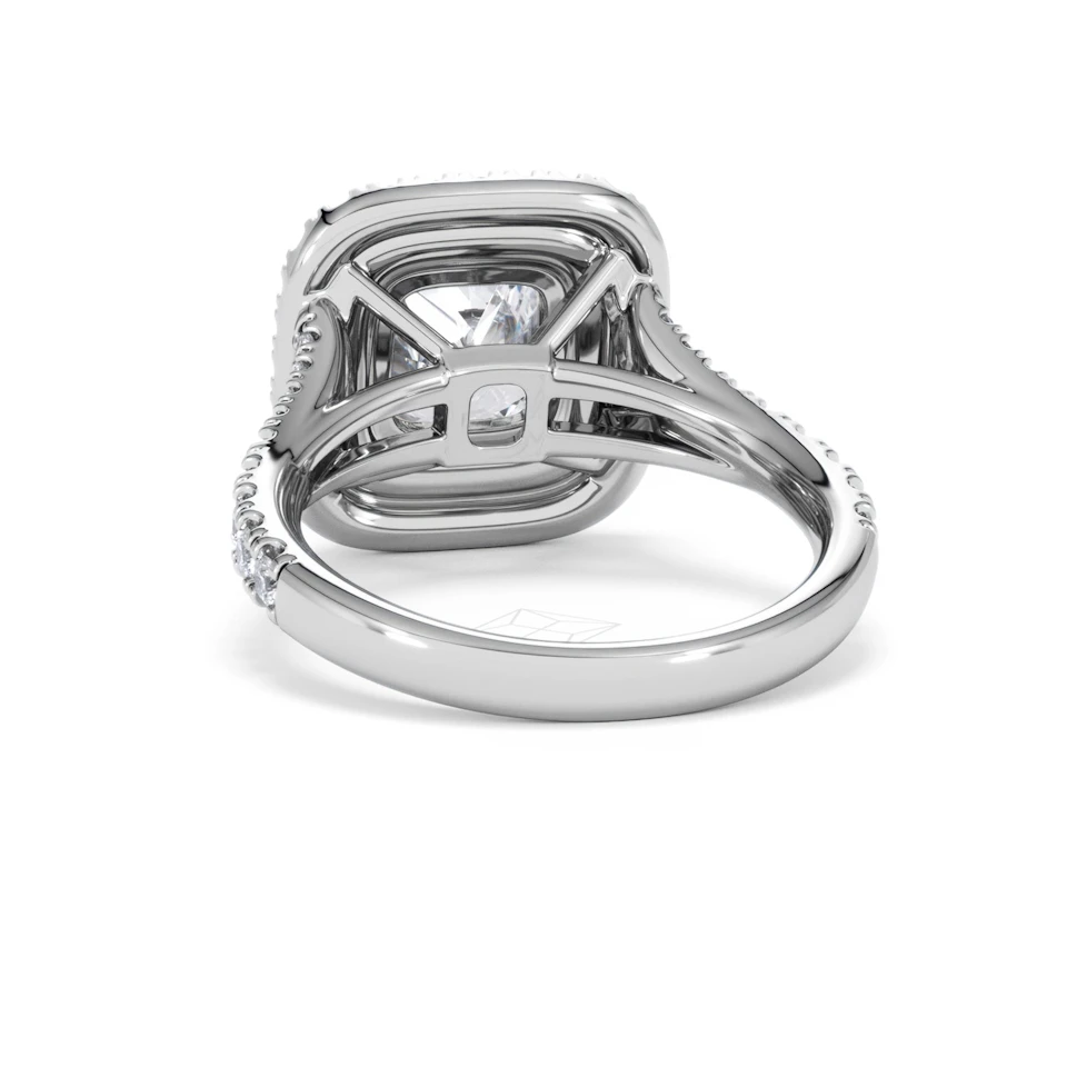Anastasia Lab Diamond Halo Engagement Ring in Platinum 2.70ct F/VS1