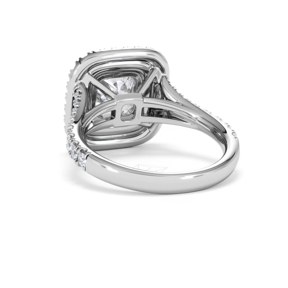 Anastasia Lab Diamond Halo Engagement Ring 18K White Gold 2.70ct F/VS1
